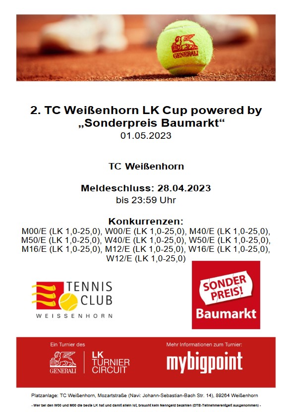 2. TC Weißenhorn LK Cup powered by Sonderpreis Baumarkt